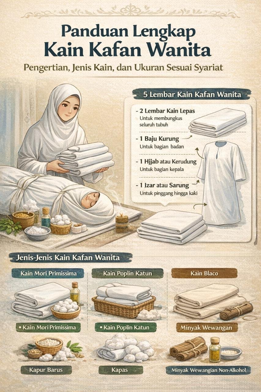 Panduan Lengkap Kain Kafan Wanita: Pengertian, Jenis Kain, dan Ukuran ...